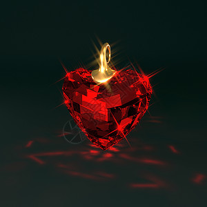 鲁比宝石心脏 3D插图图片素材