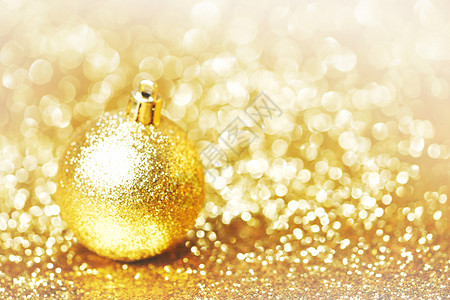 圣诞舞会 闪耀 闪光 装饰品 金的 球 假期背景图片