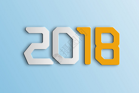 2018年3D数字 蓝色背景的现代风格背景图片
