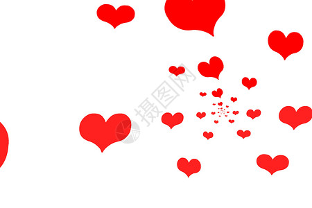 的抽象形象 情人节 插图 白色的 卡片 浪漫的 红色的 浪漫背景图片
