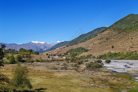 格鲁吉亚山地风景与山区 旅行 天 远足 州 旅游高清图片