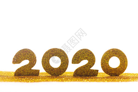 2020 新年闪光设计 节日 数字 魔法 五彩纸屑 卡片背景图片