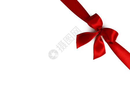 孤立在惠特上的红丝带蝴蝶结 购物 弓 喜庆的 婚礼背景图片