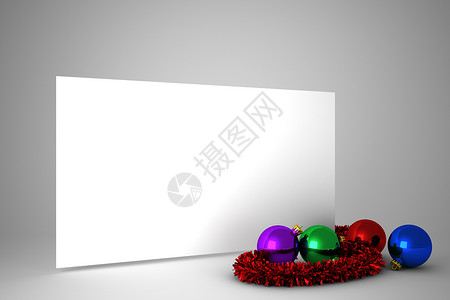 配有彩色圣诞节装饰的海报 计算机绘图 喜庆 小玩意儿 喜庆的背景图片