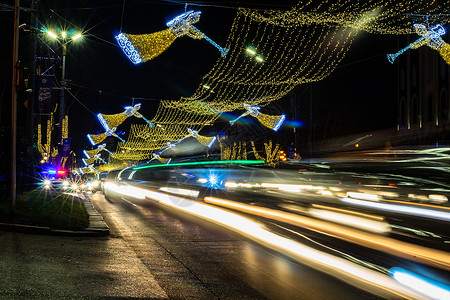 格鲁吉亚第比利斯的圣诞照光 圣诞节 欧洲 大道图片