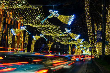 格鲁吉亚第比利斯的圣诞照光 圣诞节 自由 照明图片