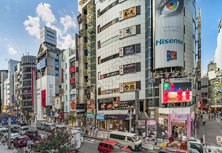 热门摄影地点Shibuya车站前的涉谷交叉交界处 广告招牌背景