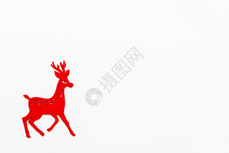 木红跑鹿 圣诞和新年装饰背景图片