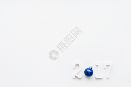 新年2017背景 带有星光蓝球 文本的位置背景图片