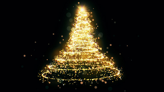 圣诞节图闪闪发光的金色闪光飞行 闪亮的圣诞粒子介绍 五彩纸屑 星星背景