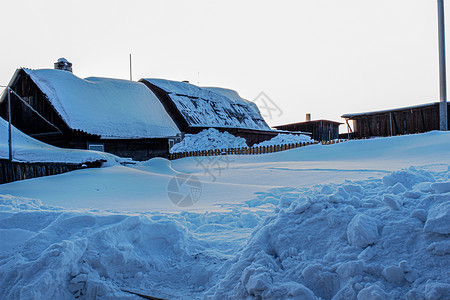 冬季木屋 冬季风景 西伯利亚冬天 寒冷的 阴影图片