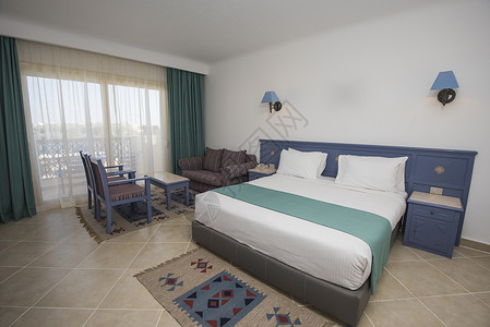 在酒店房间豪华套房的双人床 壁灯 装饰风格 床垫 奢华图片