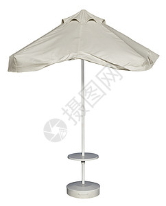 海滩雨伞 - 白色 休息 户外的 遮阳棚 阳伞 棕褐色图片