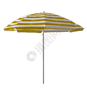 海滩雨伞 - 黄白条纹 遮阳棚 阳伞 户外的 天 假期图片