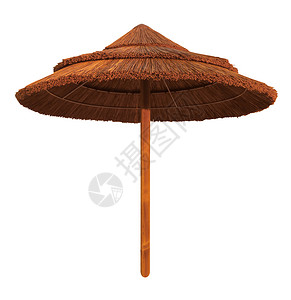 竹布海滩雨伞被孤立 遮阳棚 家具 竹子图片