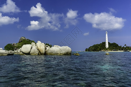 冷库亚斯岛/印度尼西亚贝利通/ 地标 晴天 旅游背景图片