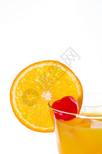 龙舌兰日出鸡尾酒 在白色背景上隔离 饮料 樱桃背景图片