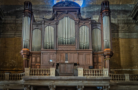 那你很棒棒哦美丽的著名的法国卡斯特雷斯大教堂里 有很棒的古老器官乐器 非常棒 基督教 市中心背景