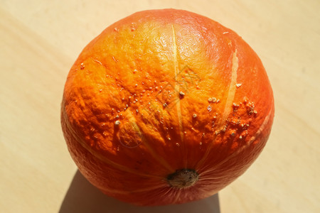 哈罗温时木制背景的美丽的橙色南瓜 感恩 素食主义者背景图片