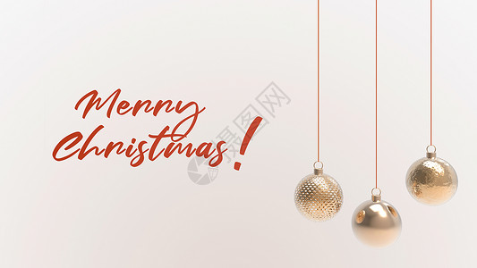 圣诞节图橙色圣诞球与红字圣诞快乐 五颜六色的圣诞节圣诞树 玻璃 金属和塑料球 一组挂着节日装饰模板的小玩意 3d 渲染图 装饰品 白色的背景
