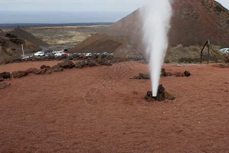 火山热产生的蒸汽字体背景图片