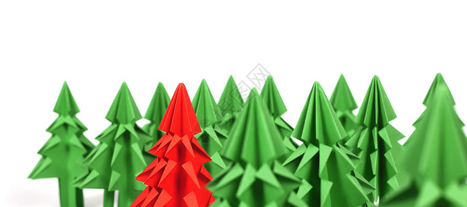 折纸圣诞树 快活的 艺术 节 红色的 手工制作的 新年 个性背景图片
