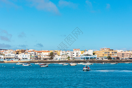 在西班牙加那利群岛的海中 科拉莱霍日落日高清图片