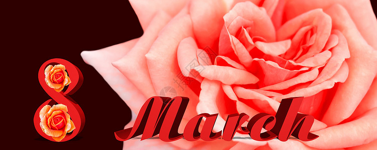 3月8日 在黄橙玫瑰上登了标语 在3月8日 问候语 浪漫的背景图片