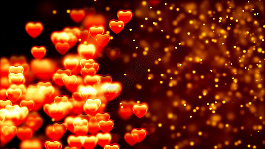 情人节抽象的心和粒子 3D渲染 白心 结婚图片素材