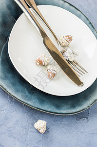 秋季表格设置 银器 季节性的 餐具 刀具 用餐背景图片