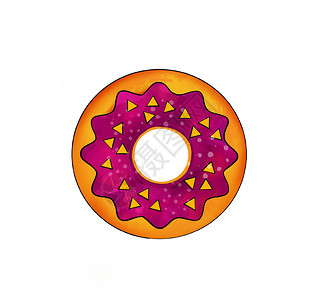 一幅彩色糖果图的插图-在白色孤立背景上涂有不同颜色釉面的甜甜圈 奶油 结霜背景图片