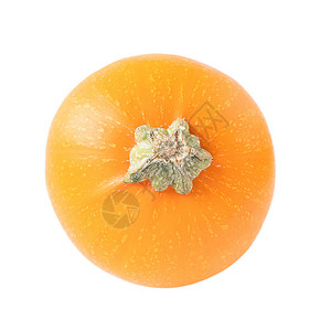 南瓜的橙色顶部视野被白背景隔绝节日高清图片素材