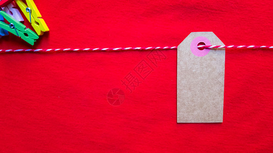 名片红色彩色假期晾衣绳高清图片