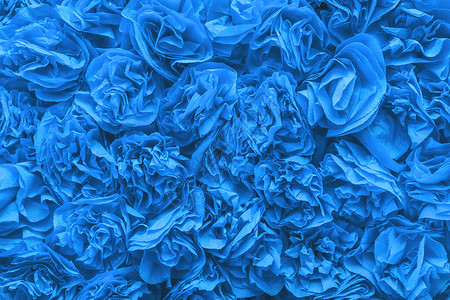 蓝年纸玫瑰花纹理背景 抽象型壁纸 手工制作的花背景图片