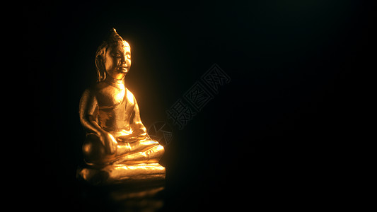 3D 使佛像在黑暗背景上成为佛像 寺庙 文化高清图片