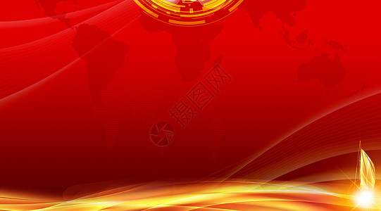 红色商务企业展板背景图片