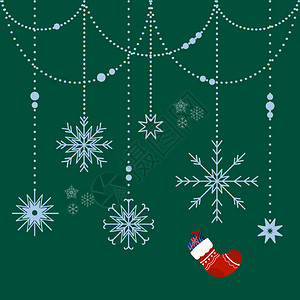悬挂边框国外圣诞节雪花创意唯美背景设计图片