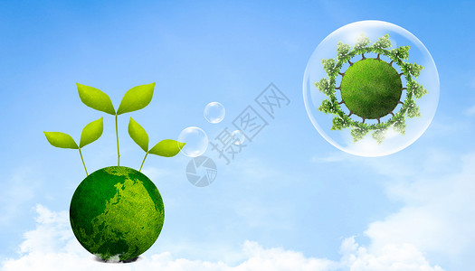 云水堂绿色地球环保主题海报背景设计图片