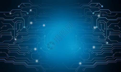 蓝色电路科技背景图片