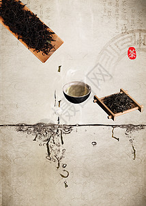 中国风茶叶背景背景图片