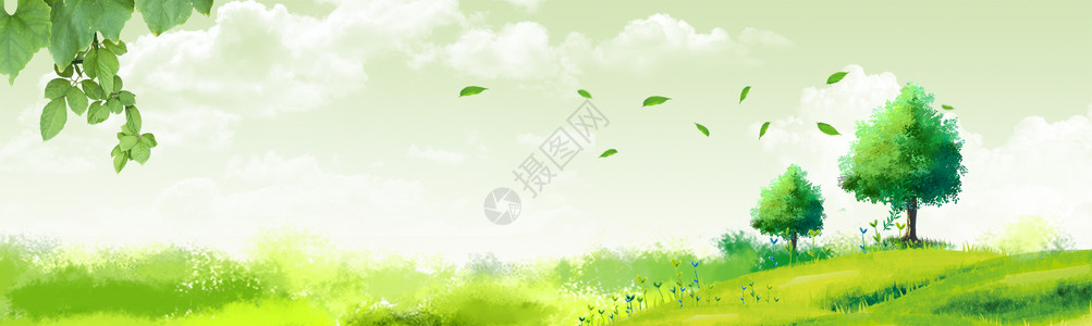 绿的清新梦幻唯美 背景设计图片