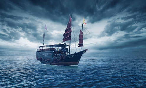 茶艺文化海报乘风破浪起航背景设计图片