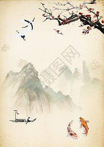 中国风水墨海报背景高清图片