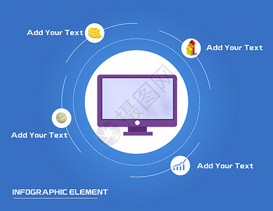 创意电脑信息图背景图片