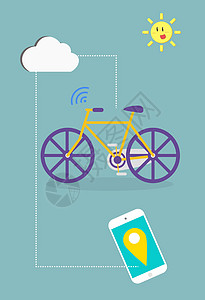 小黄车素材库扁平化共享单车设计图片