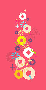 时尚甜甜圈浪漫清新几何图案设计图片