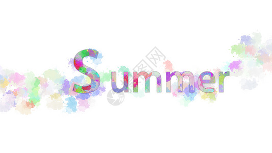 夏天英文水彩手绘背景素材图片