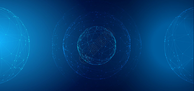 文本框免费科技线条球信息技术蓝色背景设计图片