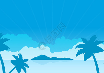海岛屿蓝色的海边景色设计图片