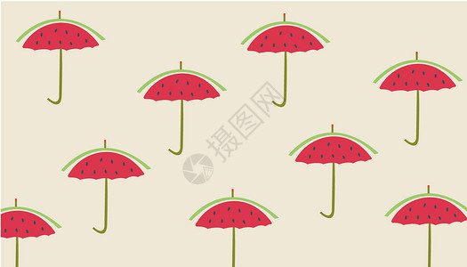 西瓜雨伞背景图片